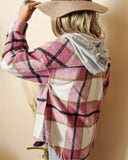 Bonfire Pink Plaid Shirt Jacket: Alternate View #2