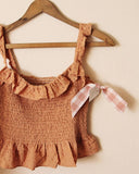 French Eyelet Smock Layering Top: Alternate View #2