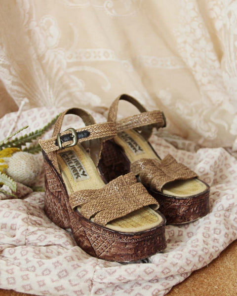 Vintage Woven 70's Sandals: Featured Product Image