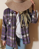 Lavender Plaid Shirt Jacket: Alternate View #3