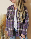 Lavender Plaid Shirt Jacket: Alternate View #4