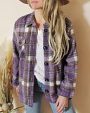 Lavender Plaid Shirt Jacket: Alternate View #5
