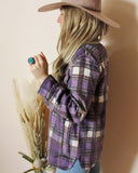 Lavender Plaid Shirt Jacket: Alternate View #1
