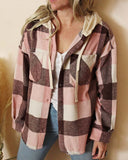 Pink Gingham Plaid Shirt Jacket: Alternate View #1