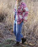 Rosie Weather Pink Plaid Shirt Jacket: Alternate View #5