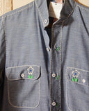 Vintage Chambray Embroidered Shirt: Alternate View #3