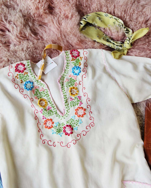 Vintage Swedish Embroidered Top, Sweet Vintage 70's Tops from