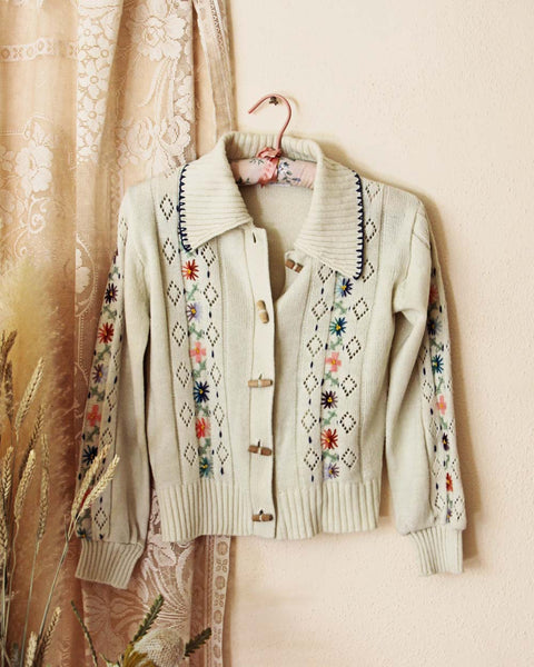 On Hold~ Vintage Fleur Toggle Sweater: Featured Product Image
