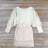 Lace and Quartz Dress in Ivory: Alternate View #2