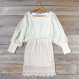 Lace and Quartz Dress in Ivory: Alternate View #1