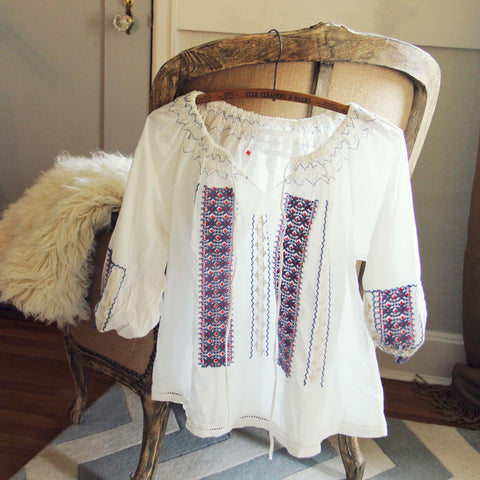 70's Embroidered Blouse