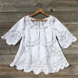 Vintage 70's Lace Embroidered Tunic: Alternate View #1