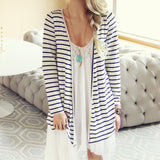Basic Stripe Cardigan: Alternate View #1