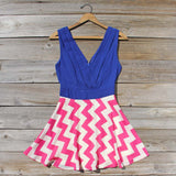 Firecracker Chevron Dress in Blue: Alternate View #1