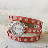 Moonstone Glittering Watch In Peach: Alternate View #1