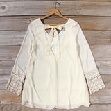 Moon & Feather Dress in Cream: Alternate View #1