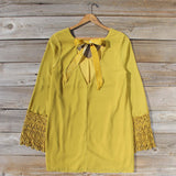 Moon & Feather Dress in Mustard: Alternate View #1