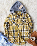 The Easton Plaid Hoodie in Mustard: Alternate View #1