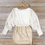 Sequined Autumn Dress in Cream: Alternate View #4