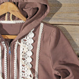 Spool Gym Lace Hoodie in Brown: Alternate View #2