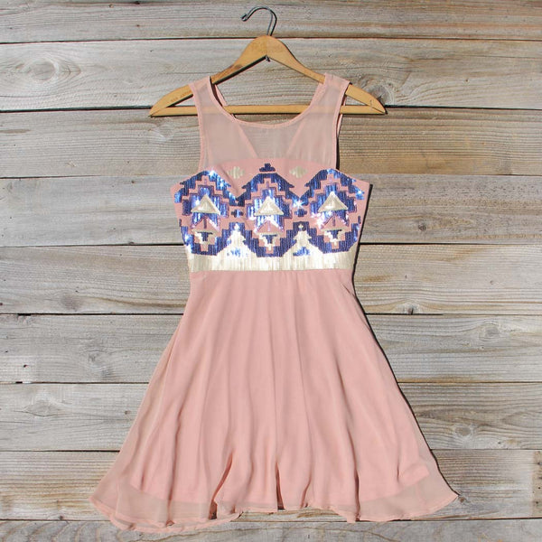 Stone Spell Beaded Dress in Dusty Pink: Featured Product Image