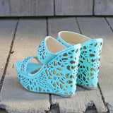 Traveling Sands Wedges in Turquoise: Alternate View #3