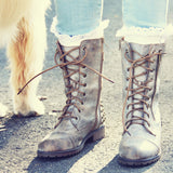 The Aberdeen Studded Combat Boots in Sand: Alternate View #3