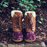 Alpine Pine Duck Boot in Wine: Alternate View #3