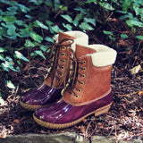 Alpine Pine Duck Boot in Wine: Alternate View #1