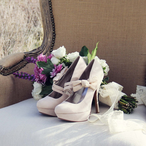 Ancient Lake Lace Heels in Sand: Featured Product Image