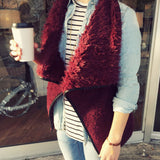 Arctic Sherpa Vest in Burgundy: Alternate View #4