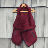 Arctic Sherpa Vest in Burgundy: Alternate View #1