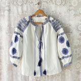 Arizona Sky Blouse in Navy White: Alternate View #1
