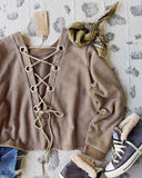 Bailey Tie Back Sweatshirt in Brown: Alternate View #1