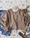 Bailey Tie Back Sweatshirt in Brown: Alternate View #2