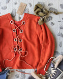 Bailey Tie Back Sweatshirt in Rust: Alternate View #2