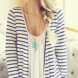 Basic Stripe Cardigan: Alternate View #2