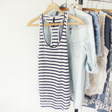 Basic Stripe Tank in Navy: Alternate View #1