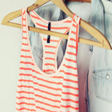 Basic Stripe Tank in Coral: Alternate View #3