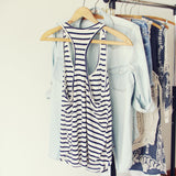 Basic Stripe Tank in Navy: Alternate View #3
