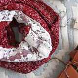 Bordeaux & Lace Scarf: Alternate View #2