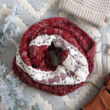 Bordeaux & Lace Scarf: Alternate View #1