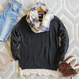 The Boyfriend Lace Sweater in Sage: Alternate View #1