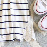 The Boyfriend Stripe Tank in Navy: Alternate View #3