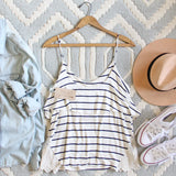 The Boyfriend Stripe Tank in Navy: Alternate View #4