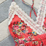 Buffalo Rose Romper in Coral: Alternate View #2