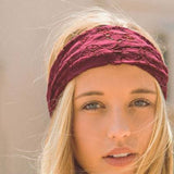 Gypsy Lace Headwrap in Burgundy: Alternate View #2