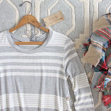 Button & Stripe Tee: Alternate View #2