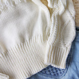 Cable & Feather Sweater in Cream: Alternate View #4