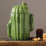 Stoneware Cactus Cookie Jar: Alternate View #1